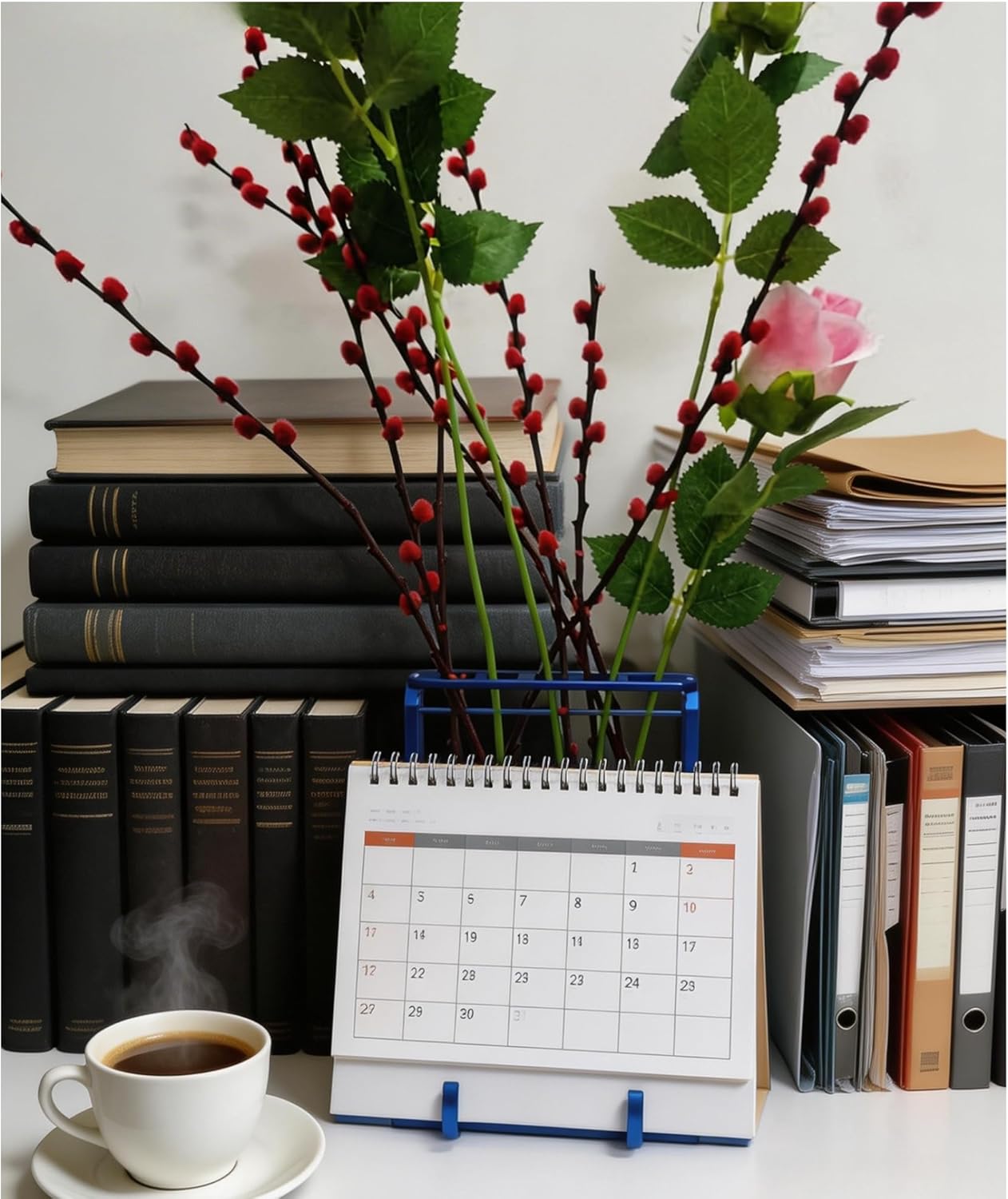 3-in-1Multi-Functional Creative Easel & Flower stand ,Tabletop Décor with Stand for Pictures, Books, Phones, Back Planter for Fresh/Dry Flowers, Perfect for Home, Office Desk, Gift(BLUE)