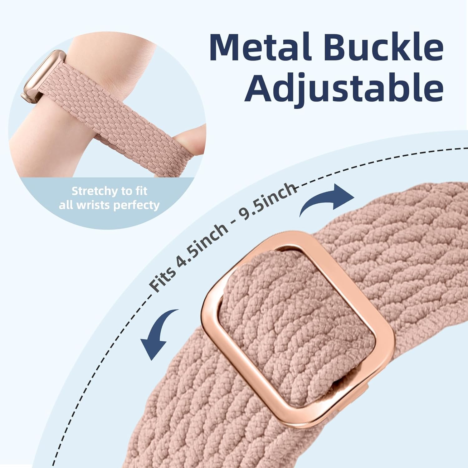 6 Pack Braided Stretchy Solo Loop Compatible with Apple Watch Bands 40mm 38mm 44mm 45mm 41mm 42mm 46mm 49mm for Women Men, Adjustable Nylo Sport Bands for iWatch Series 10 9 Ultra 8 7 6 5 4 SE