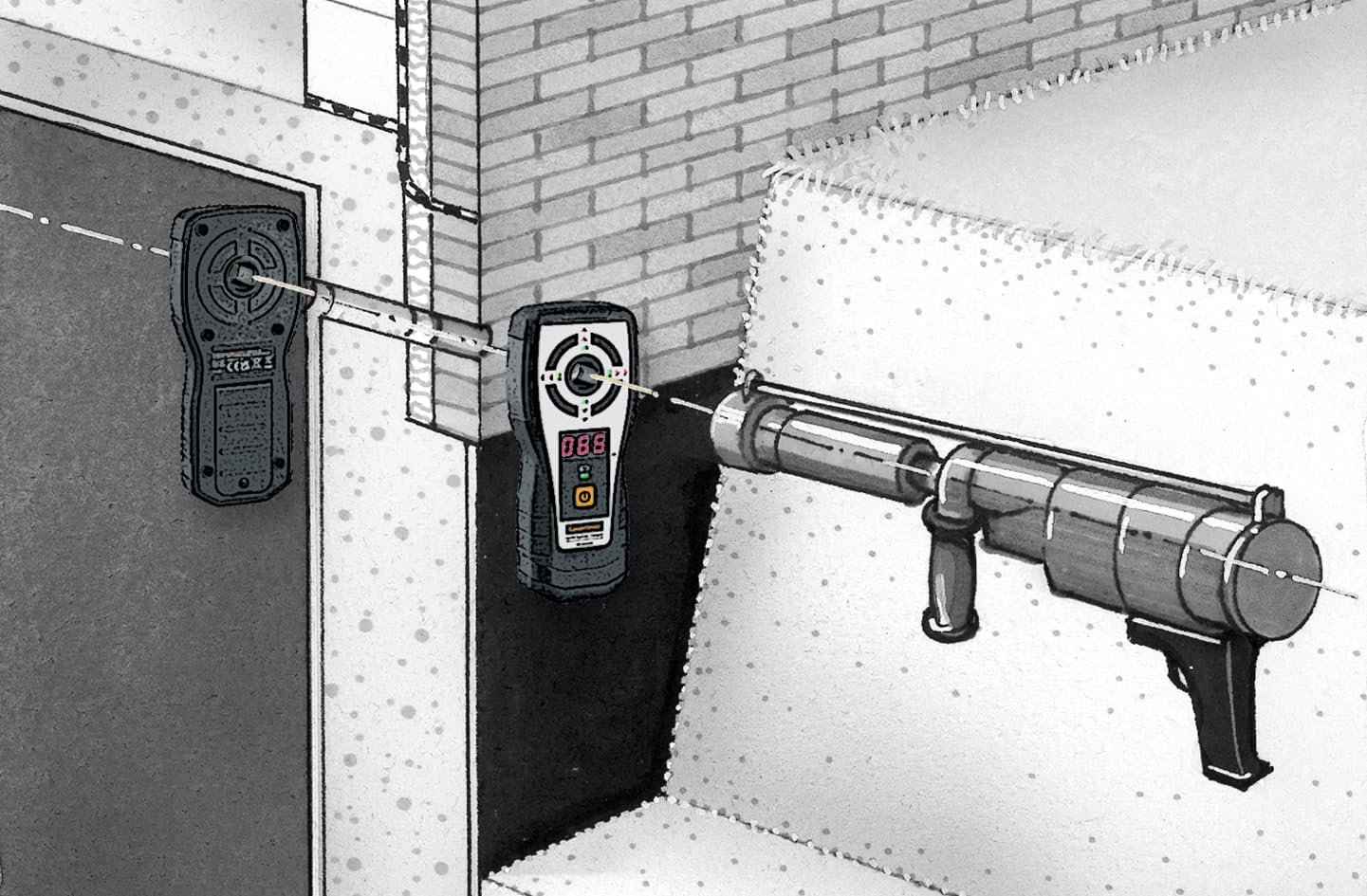 Umarex Laserliner 075.400A Perceuse de forage | Indicateurs LED précis, Aide au marquage, Trous de mur et plafond, Jusqu'à 120 cm