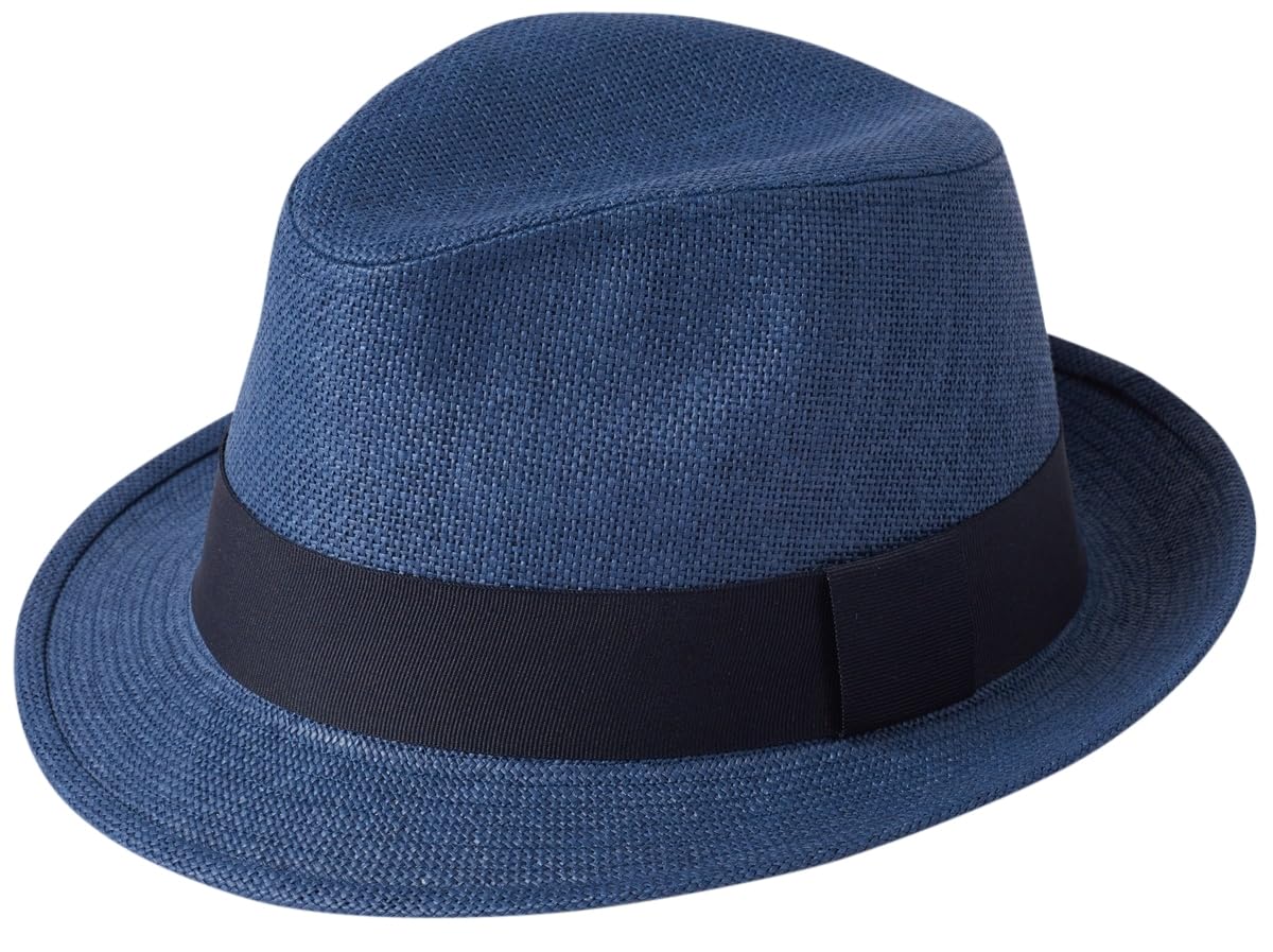 Failsworth Millinery Paperstraw Trilby in Navy, Size: Medium (57cm)