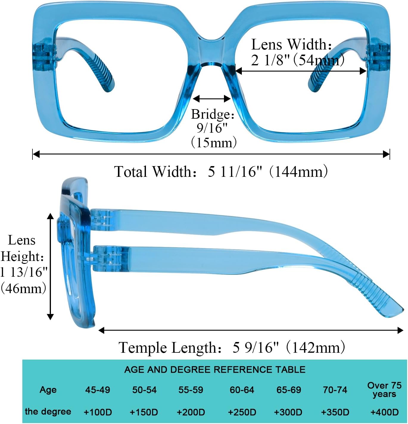 LUR Huge Metalless Screwless Spring Hinges Readers for Women 6 Pack Ladies Oversized Reading Glasses - Image 5