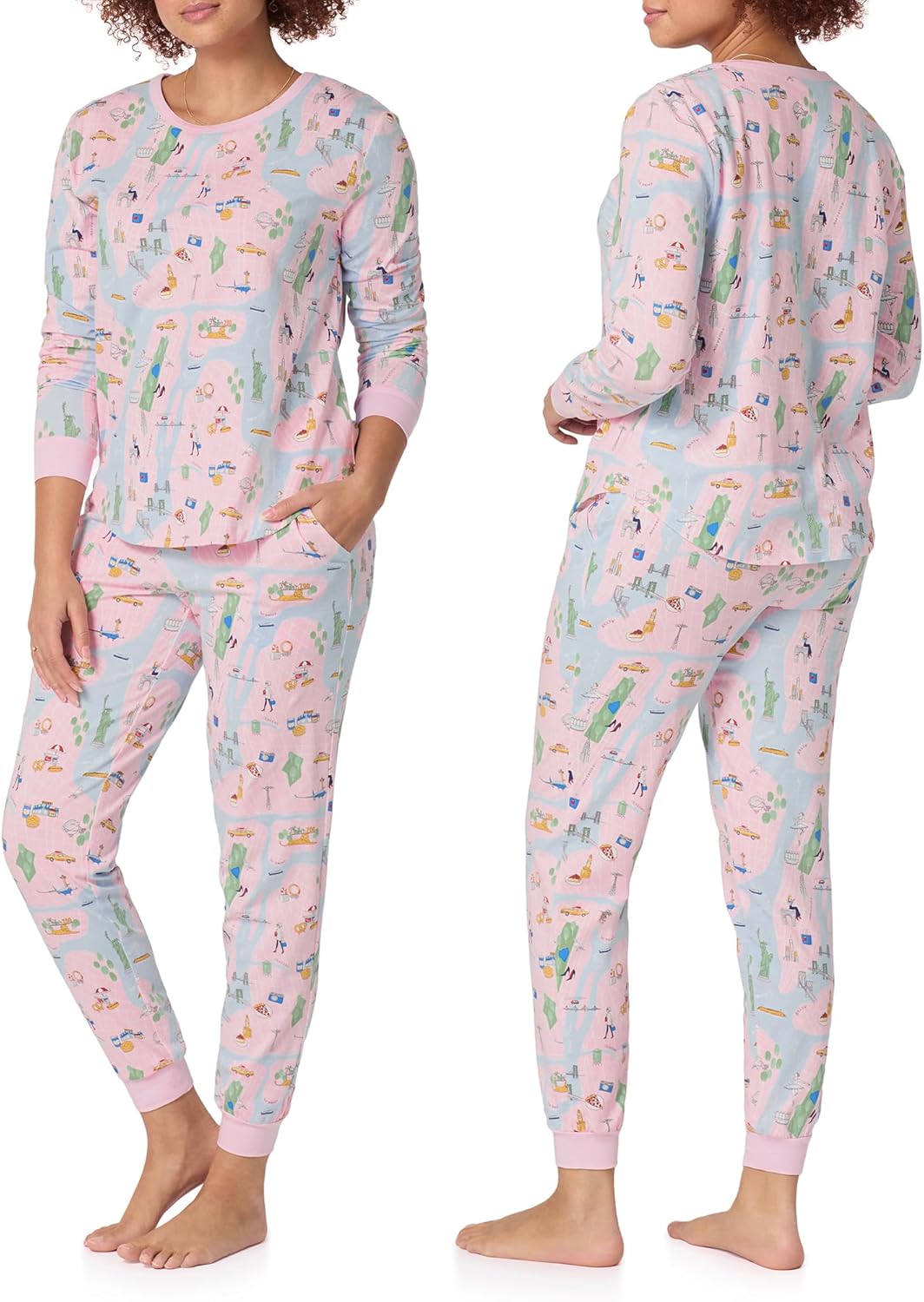 Bed Head PJs Womens Long Sleeve Pullover Pajama Shirt and Jogger Pants Set - Stretch Jersey PJ Sleepwear & Loungewear Set - Image 3