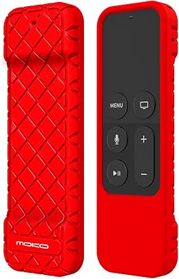 MoKo Custodia per Telecomando Apple Siri Controllo Remoto Cover Prottetiva Silicone Morbido Anti-Scivolare Antiurto per Apple 4K 4th Gen Remote Rosso MoKo Custodia per Telecomando Apple Siri Controllo Remoto Cover Prottetiva Silicone Morbido Anti-Scivolare Antiurto per Apple 4K 4th Gen Remote Rosso