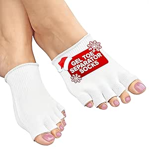 Toe Separator Socks Women – Stretch Cotton Compression Toe Socks Women with Gel Spacers for Alignment &amp; Relaxation, Fits US Sizes 6-10 – Breathable Design for Pedicures, Moisturizing &amp; Bedtime Use