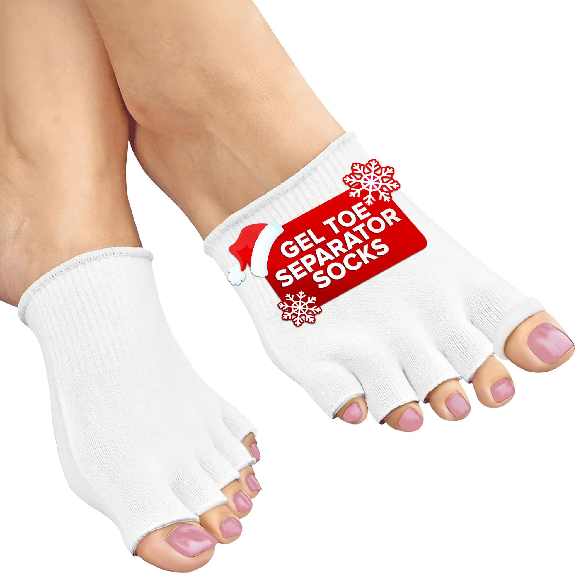 NADOBA Toe Separator Socks, Gel Toe Separators 1 Pair Gel Lined Compression Toe Separating Socks