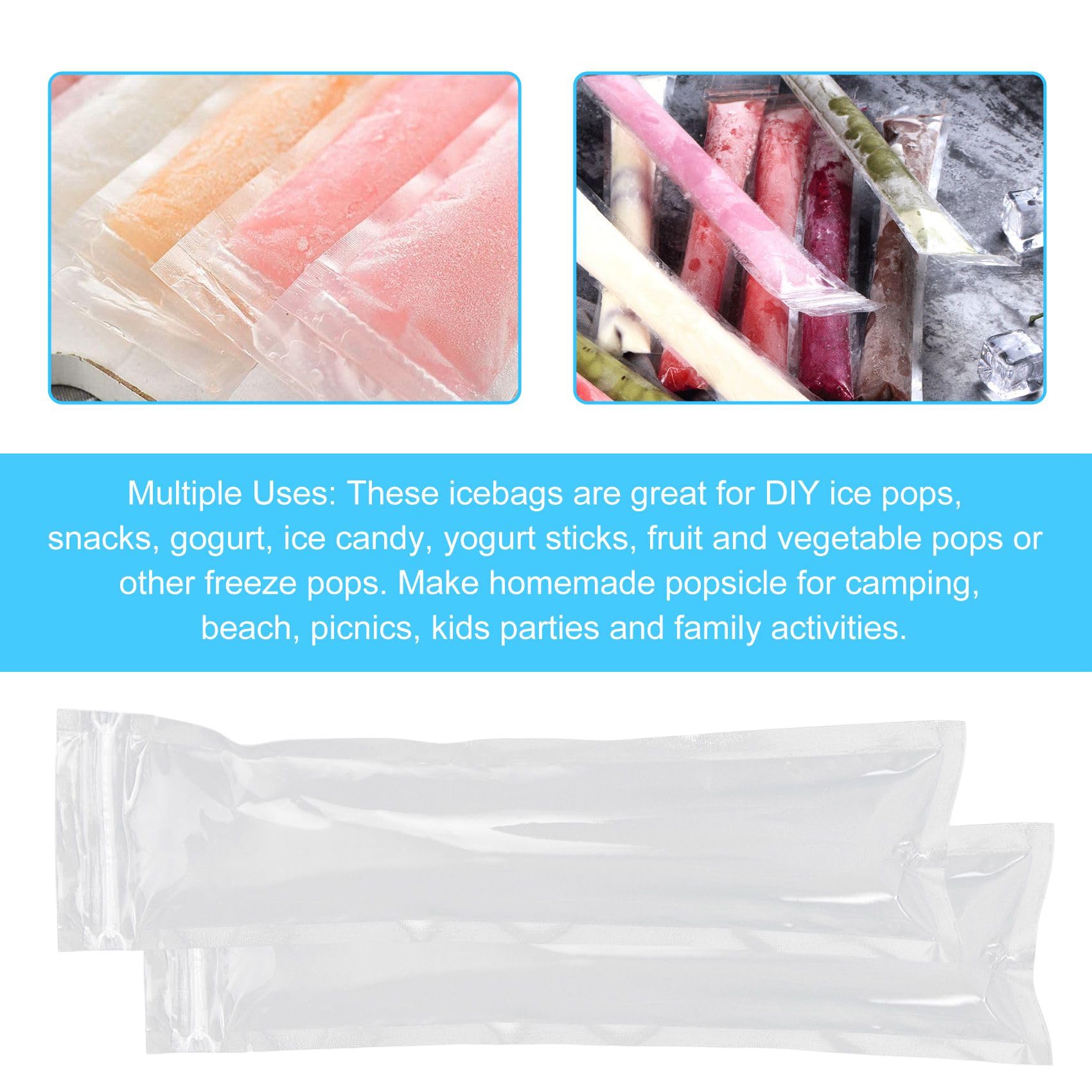 120 Sacchetti Per Ghiaccioli Fai-da-te Con Chiusura A Zip – Senza BPA, Include Imbuto