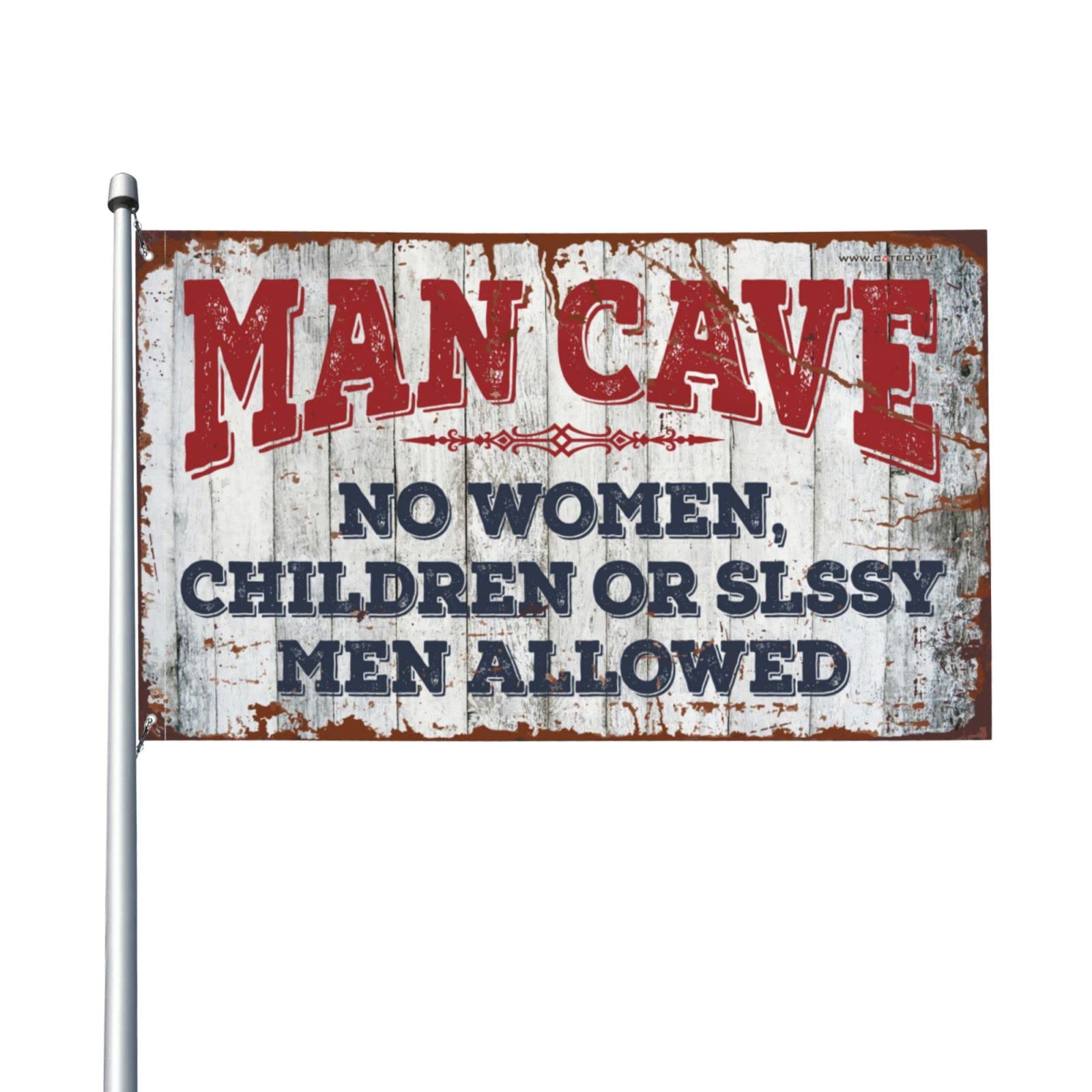 Drapeau Man Cave Rules 152x244 cm pour déco bar extérieur - 8