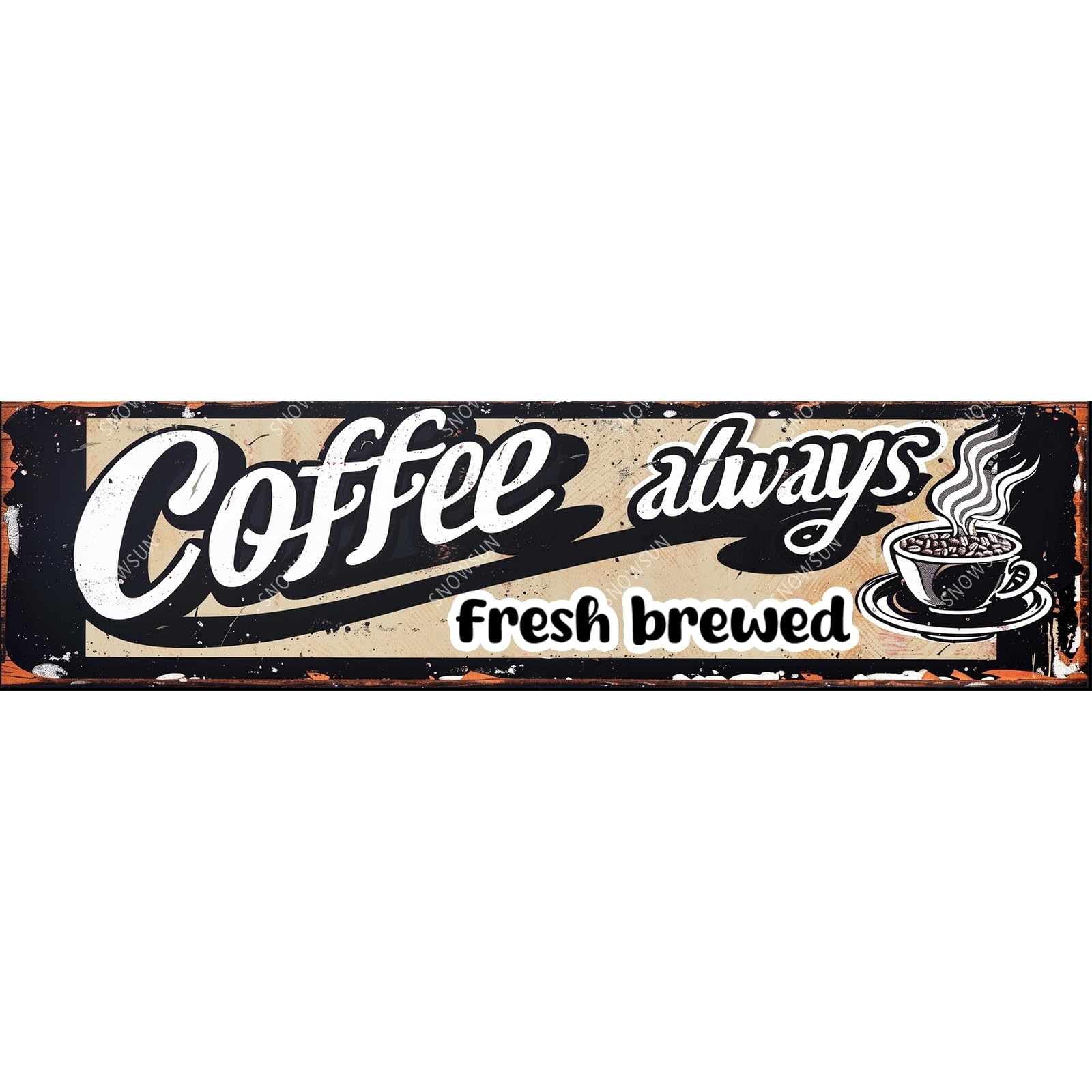 Coffee Always Fresh Brewed Funny Metal Signs Aluminum Tin Sign for Home Street Yard Bar Cafe Garage Shop 4x16 Inch