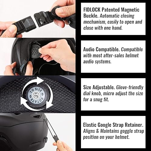 Miniatura 6 de Casco de esquí, snowboard, con ventilación activa, compatible con audio para deportes de nieve, casco de lujo con certificación ASTM para hombres y