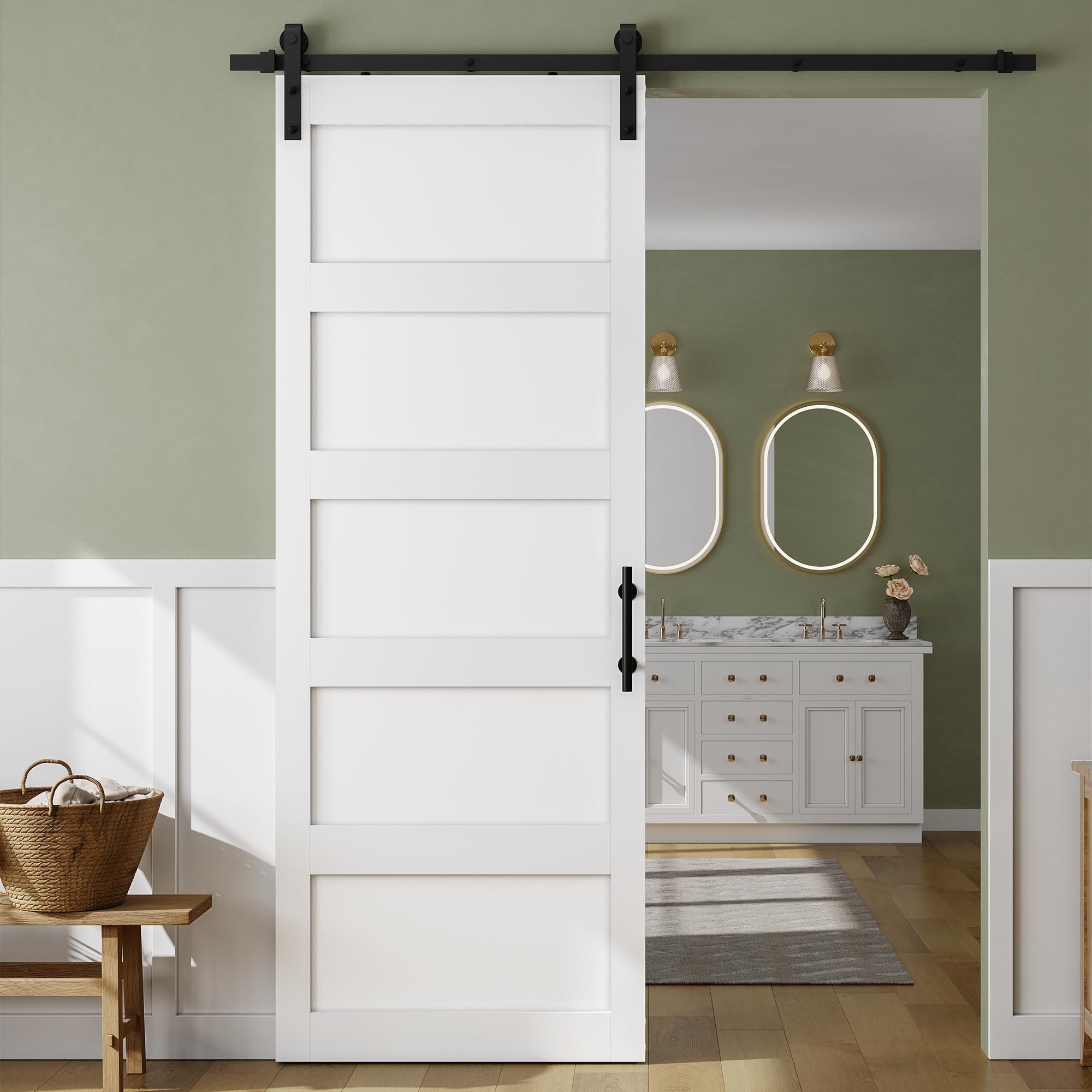 Photo 1 of SMARTSTANDARD 36"x96" Sliding Barn Door with 6.6FT Hardware Kit