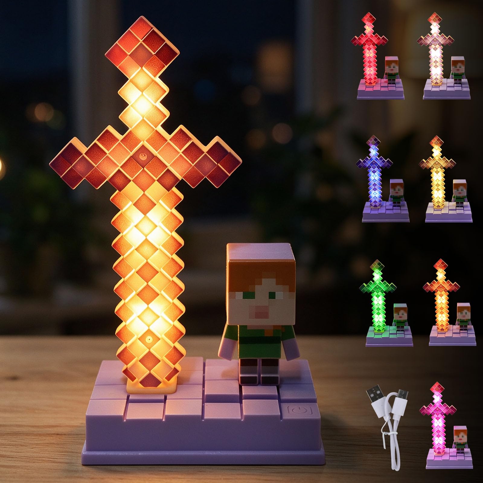 KBIBCK Glowing Diamond Sword, 4 Adjustable Colour and Sounds