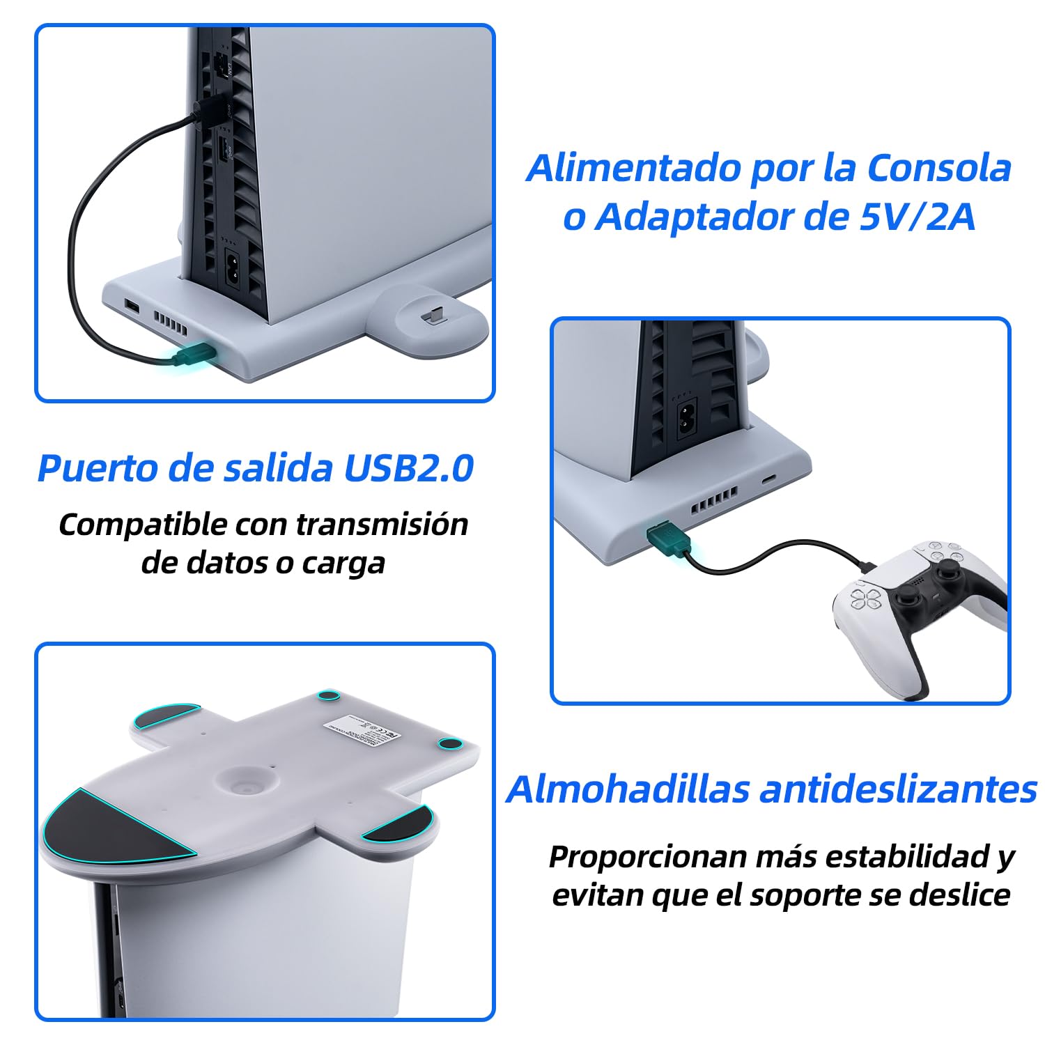 Wigearss PS5 Slim Soporte Vertical Ventiladores de Refrigeración, Soporte Multifuncional con Velocidad del Ventilador Ajustable en 3 Niveles, 9 Luces RGB para Consola PS5 Slim(No para la PS5/PS5 Pro)