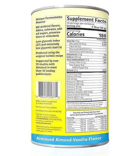 Miniatura 3 de Almased Batido de reemplazo de comida de vainilla, polvo de proteína de base vegetal alta glucémica y de bajo índice glucémico, suplemento de apoyo