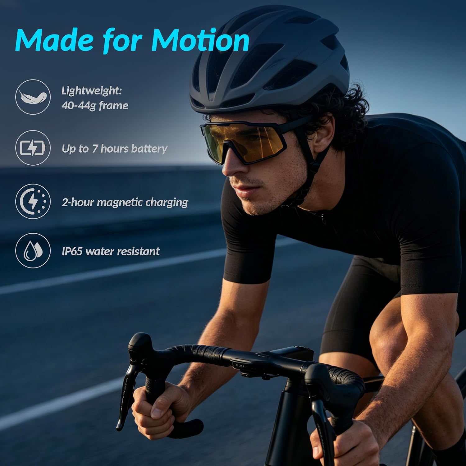AI Smart Glasses with Real-Time Translation & Voice Assistant, Open-Ear Audio, 7-Hour Battery, IP65 Water Resistant Smart Eyewear for Calls, Music, Travel & Everyday Use