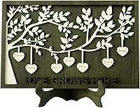 Vista 46 de Joyforisa Regalos para mamá y abuela, marco personalizado del árbol de la vida con corazones y nombres, marco de árbol familiar de madera