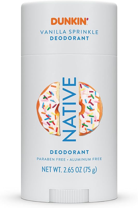 Deodorant | Limited Dunkin Donuts Edition | Aluminum Free with Baking Soda, Probiotics, Coconut Oil and Shea Butter | Vanilla Sprinkle 2.65oz