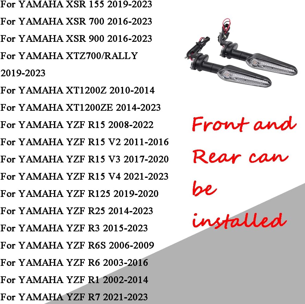 Retrofit Super Bright LED 12V Motorcycle Front or Rear Turn Signal Light Indicators Lamp For MT07 MT 03 125 MT03 MT09 MT25 Tracer XSR 700 900 YZF R1 R3 R6 R25 FZ6 FZ8 XJ6 R15 R125 MT15