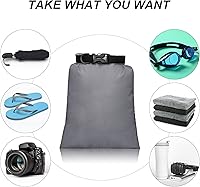 Vista 4 de Juego de bolsas secas impermeables de 15 L+ 8 L +5 L+4 L+3 L+ 2 L sacos ligeros y correa de hombro larga ajustable para kayak, rafting, canotaje