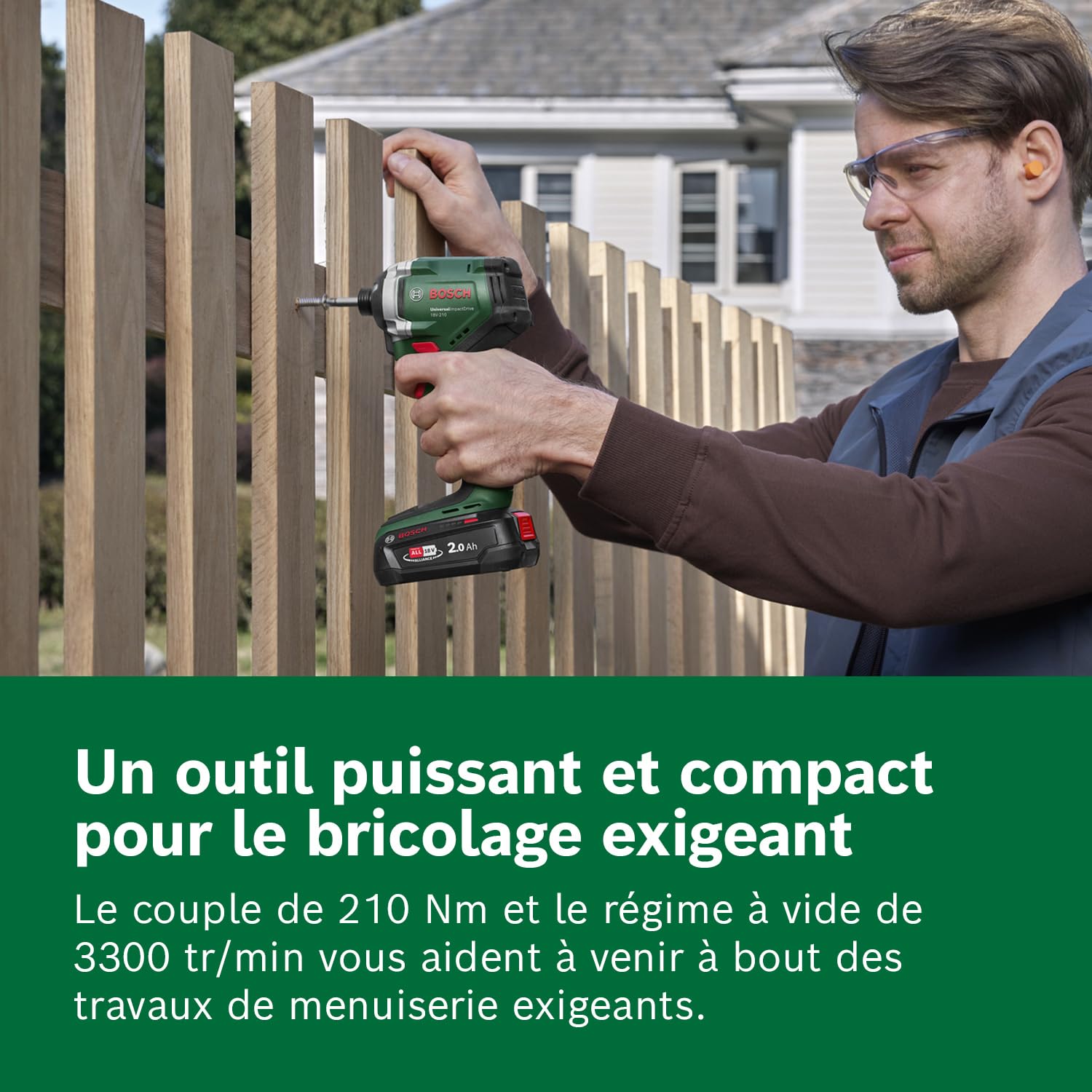 Bosch 18V System visseuse à chocs sans fil UniversalImpactDrive 18V-210 (visseuse à chocs puissante et compacte pour le travail du bois)