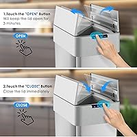 Vista 4 de Arlopu Cubo de Basura Automático de 21.1 Galones, Contenedor de Basura de Acero Inoxidable Cepillado de 80L con Sensor de Movimiento, Papelera Sin