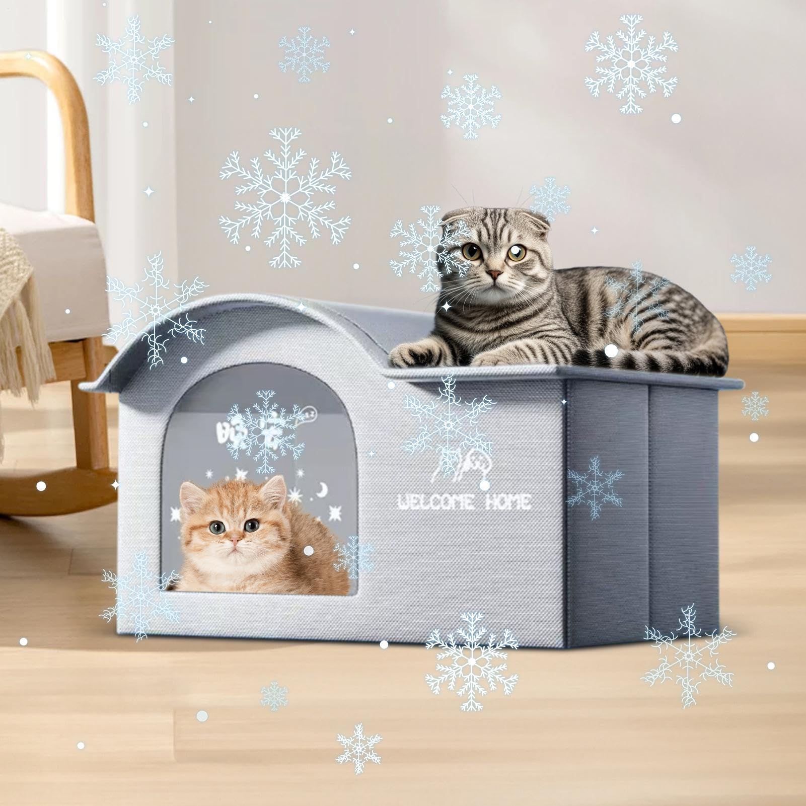 Casa Rinfrescante Per Animali Esterna Rifugio Pieghevole Per Gatti Con Del | Rifugio Ombreggiato Spazioso per Animali Domestici da Appartamento Viaggio Auto Balcone Giardino