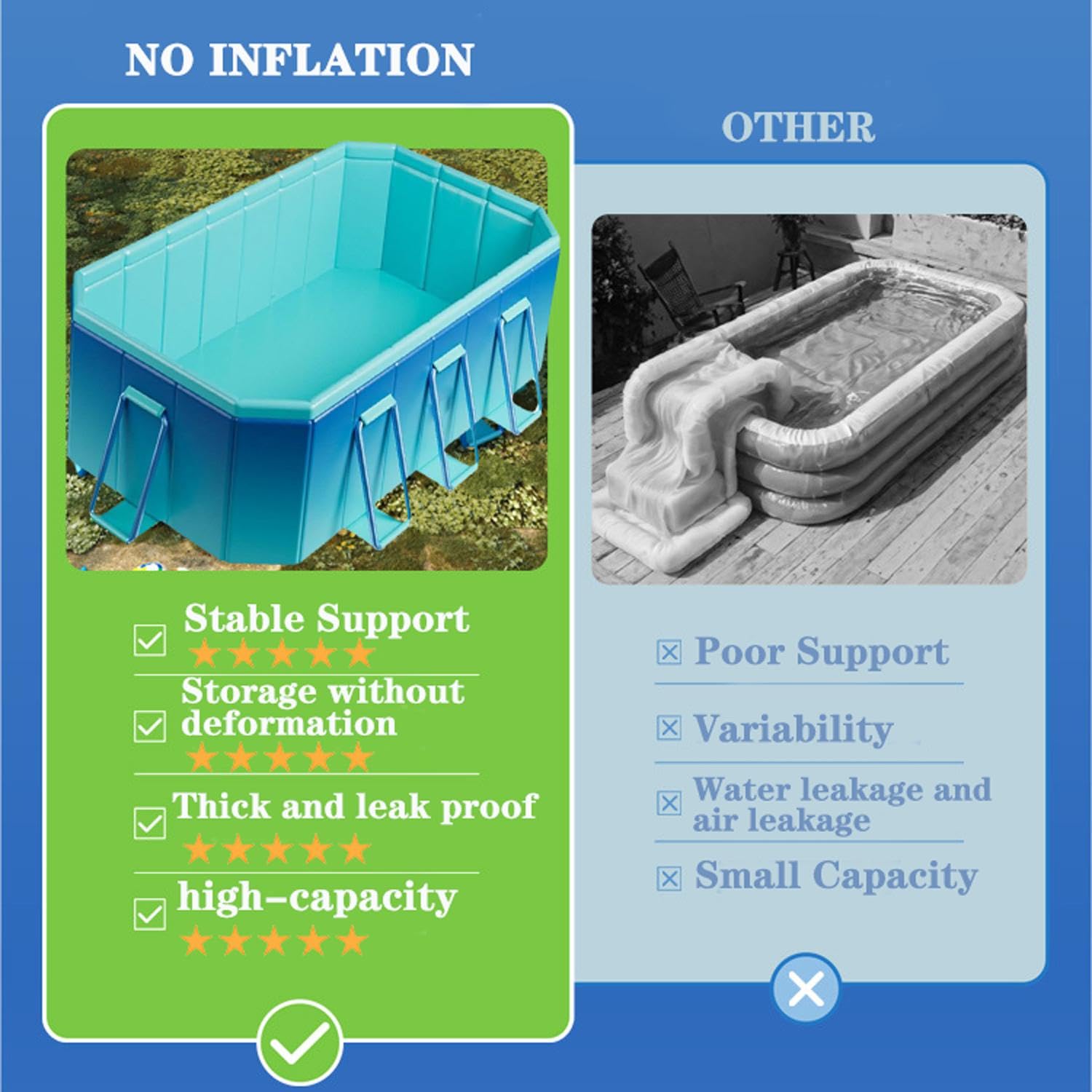 Piscina pieghevole per animali domestici e adulti, vasca da bagno portatile non gonfiabile, facile da installare, perfetta per divertimento estivo e relax all'aperto