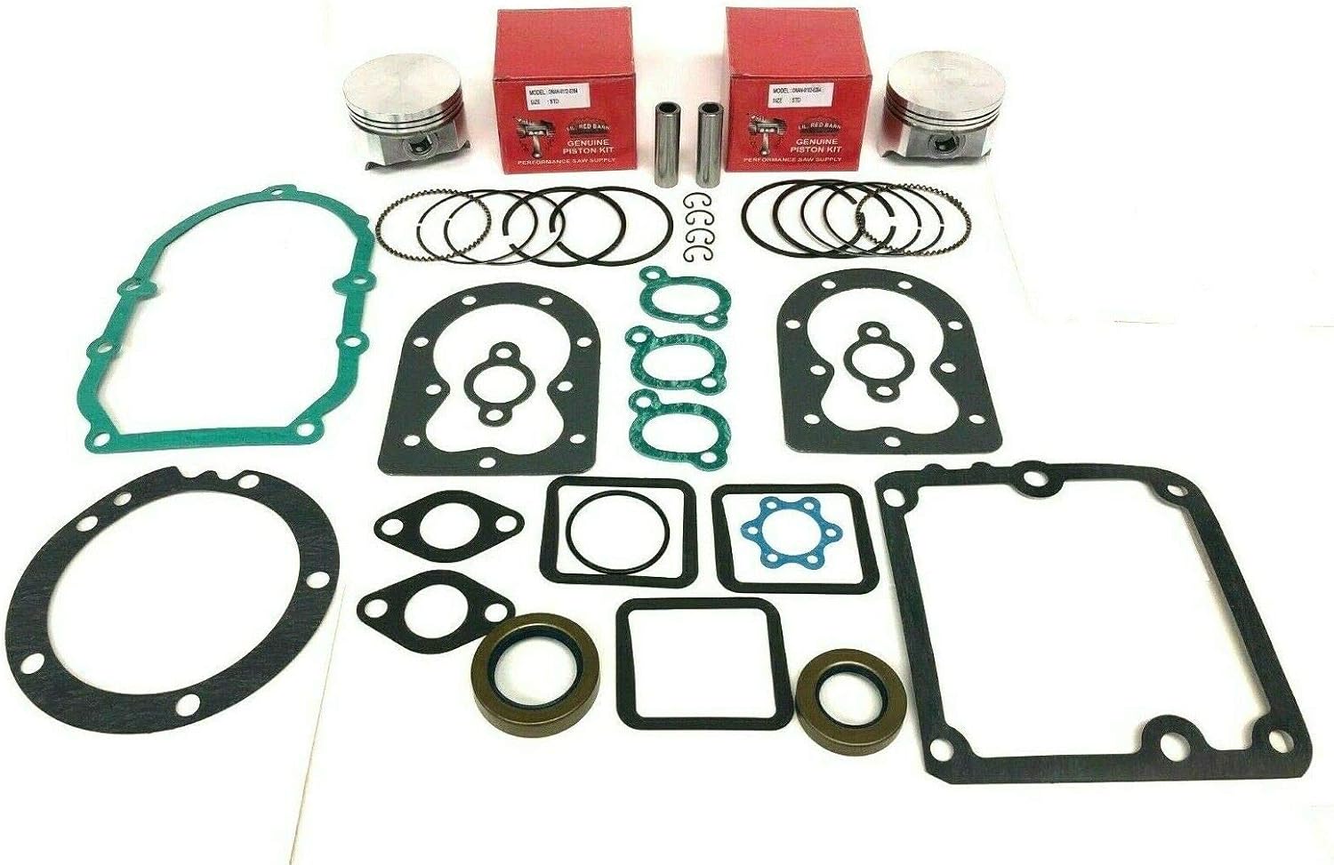 Engine Rebuild Kit Compatible with Onan P216 P218 P220 B43 B48 – Pistons, Rings, Gaskets & Seals – Standard Bore 3.250"