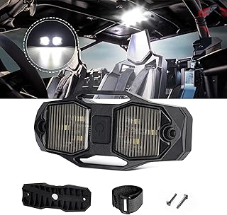 OPPBUY UTV Dome Light with Switch,12V 6500K Bright White Universal Roll Bar LED Lights Utility Roll Cage Light LED Interior Reading Light Map Light Courtesy Light for Polaris RZR UTV Truck Can-Am Golf Cart-1 PC