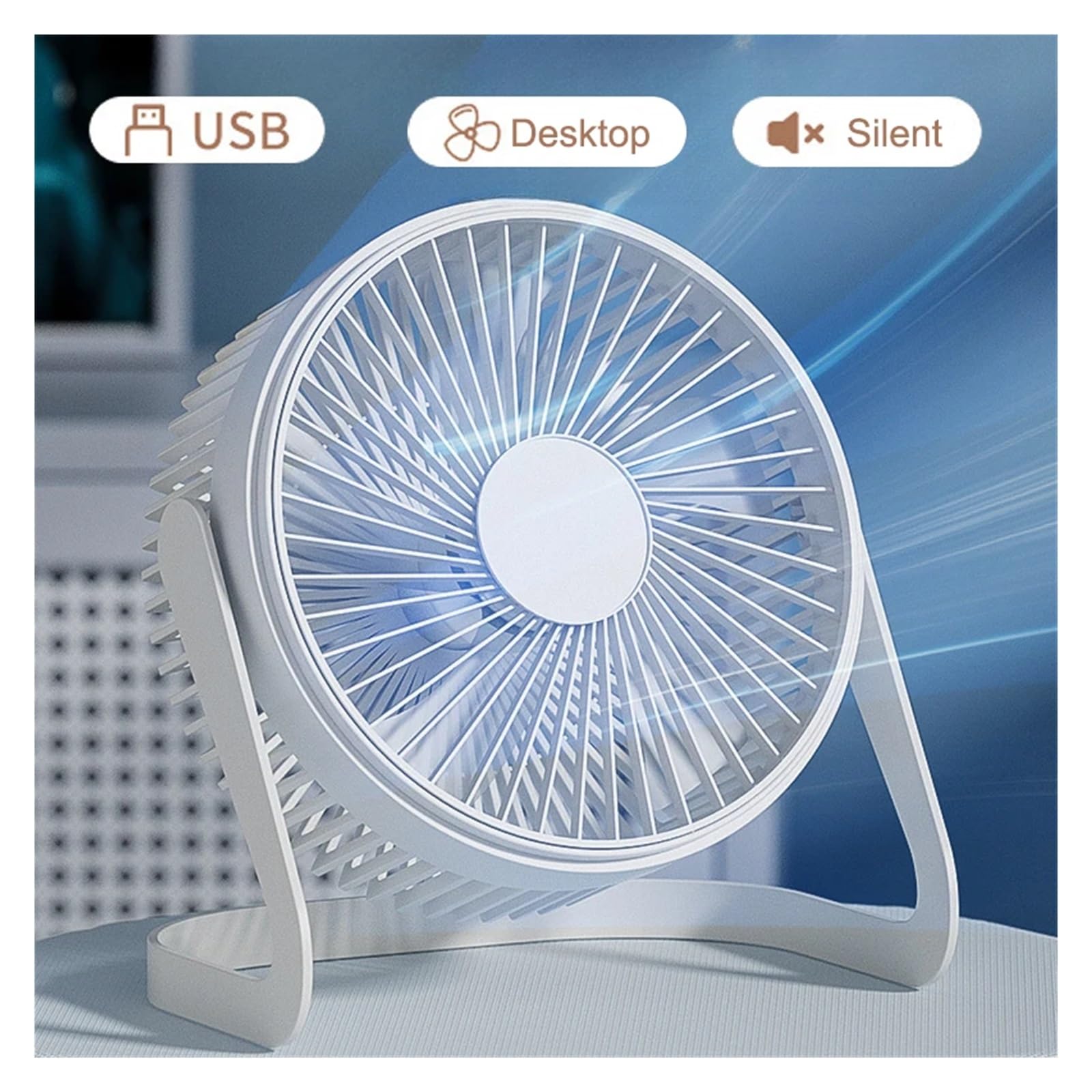 wentylator elektryczny USB 5/6/8 cala 2-biegowy regulowany pulpit(8 Inch02)