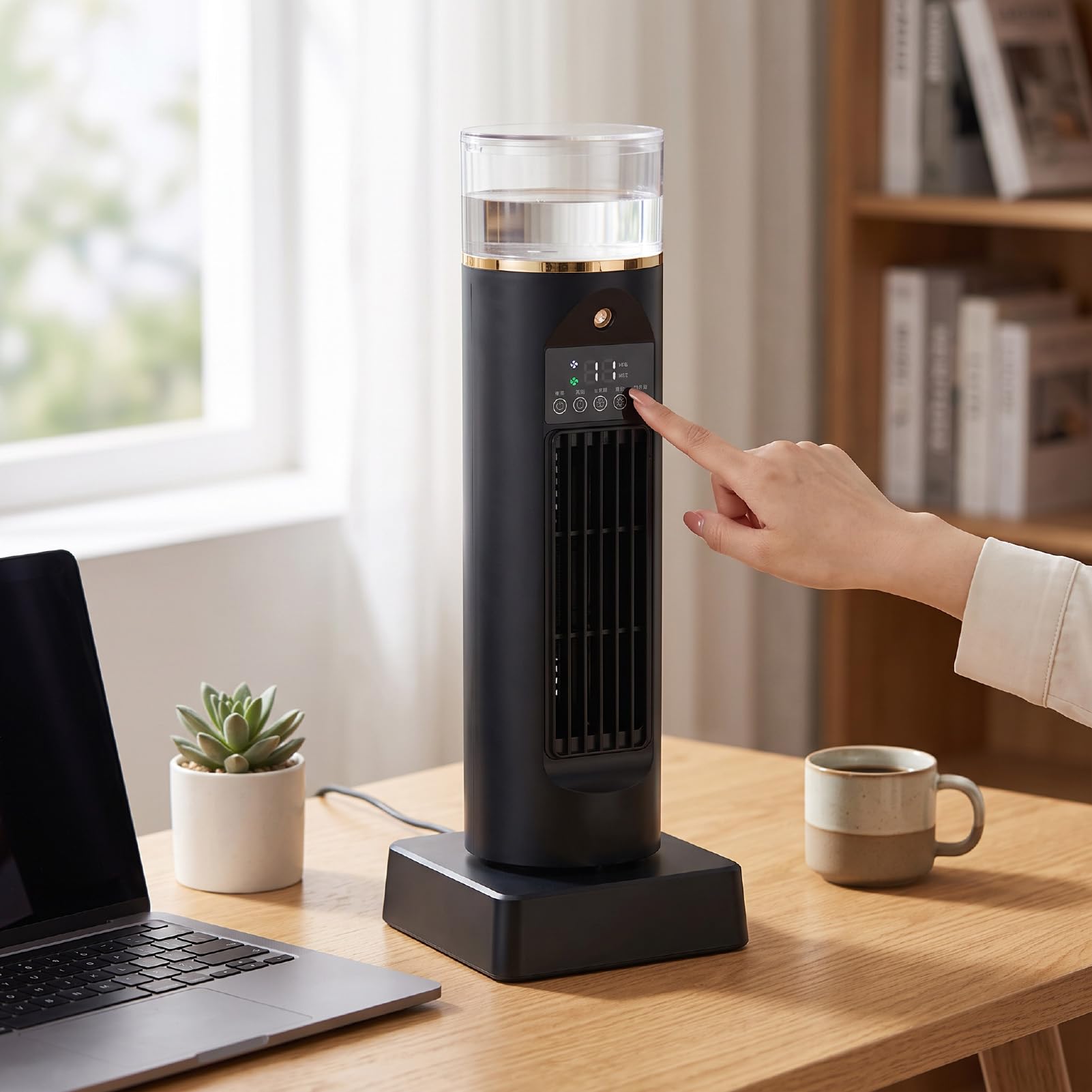 Sxhlseller Ventilador de Torre sin Aspas con Velocidad Ajustable y