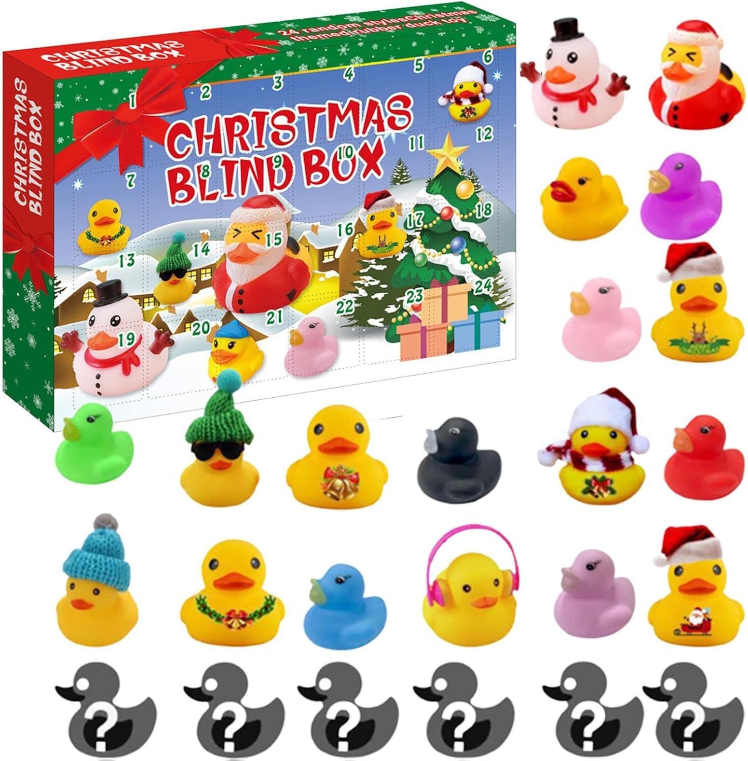Quietscheentchen Adventskalender 2025 - 24 Badeenten Weihnachts-Countdown