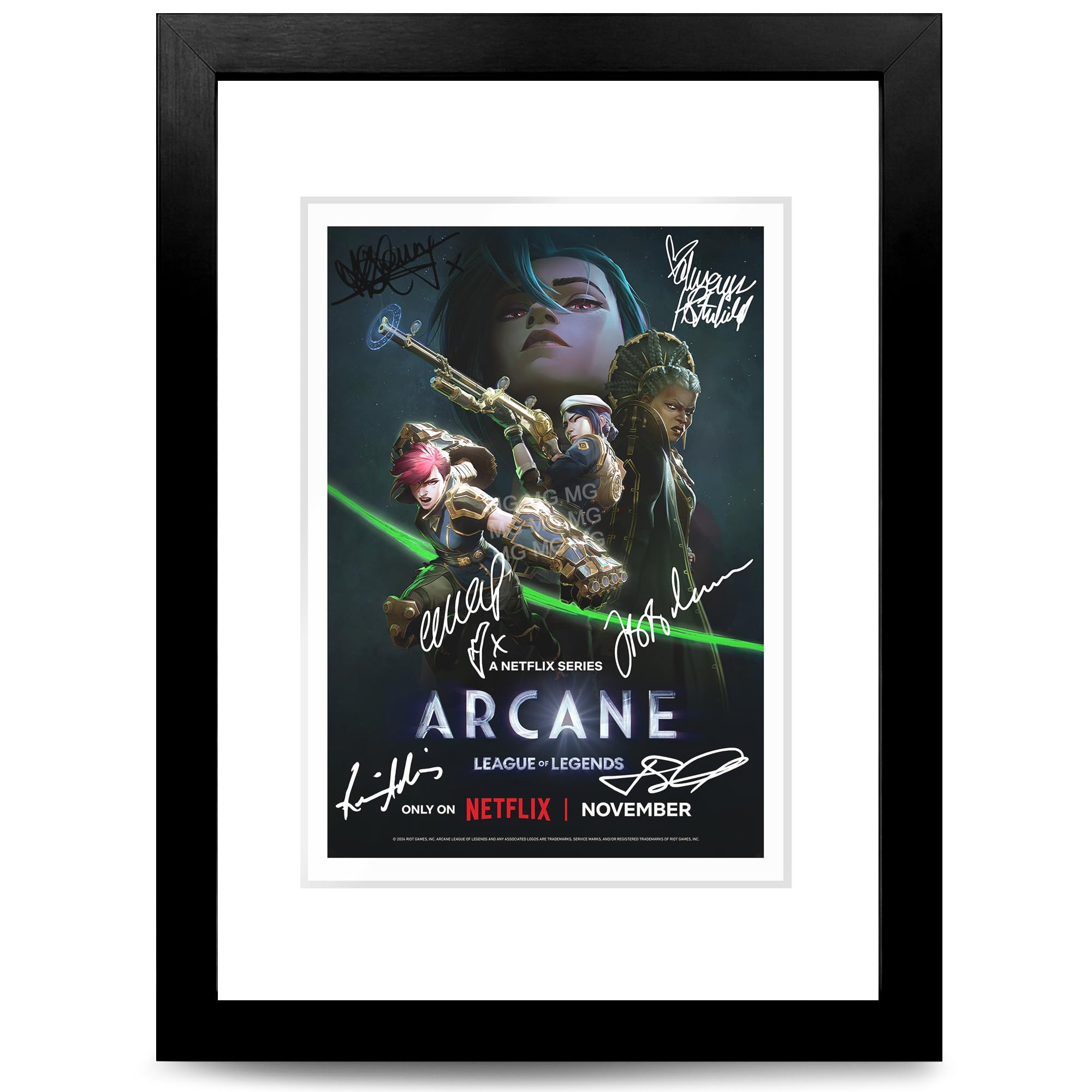 Arcane League Of Legends cast signed autograph poster photo print framed memorabilia tv show series season gift Hailee Steinfeld Ella Purnell (A4 framed & mounted)