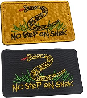 2 Pieces No Step On Snek Military Morale Patch Embroidery Patch Tactical Emblem Badges Appliques Embroidered Patches - Hook and Loop Fasteners Backing Patches
