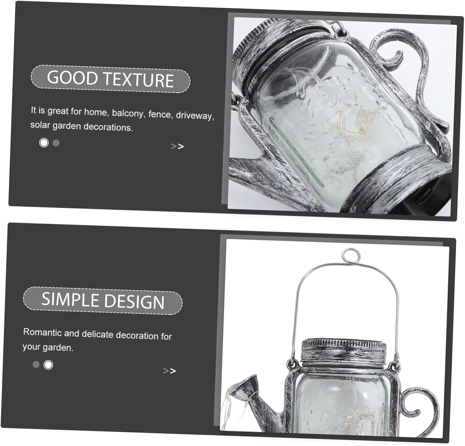 2pcs Solar Jar Lights Kettle Shaped Fairy String Light for Home and Garden Decor Decorative Solar Powered Hanging Jar Lamps for Balcony Fence and Driveway