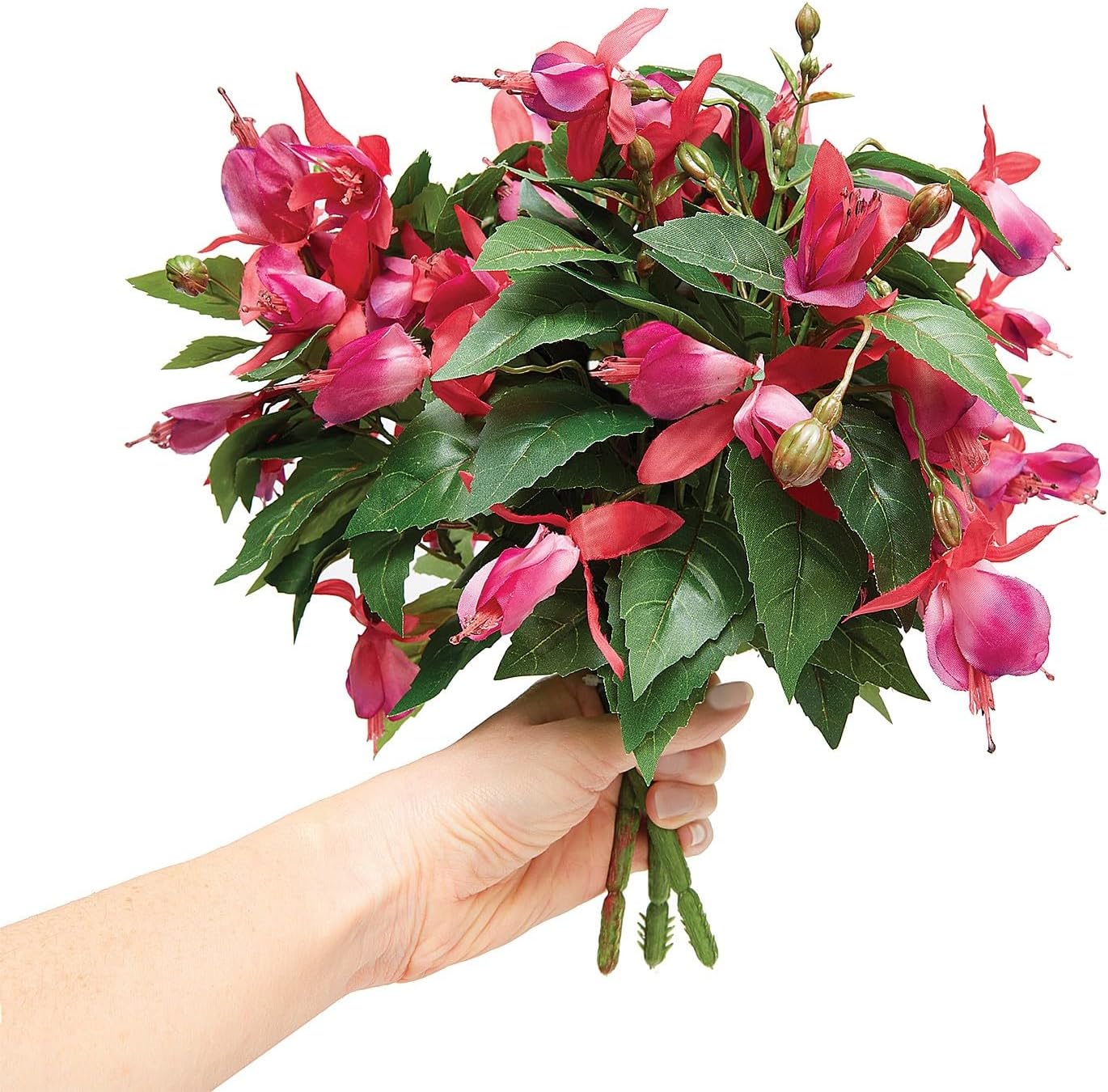 Set of 3 Artificial Fuchsia Picks Faux Flowers All Year Round Indoor Outdoor Realistic