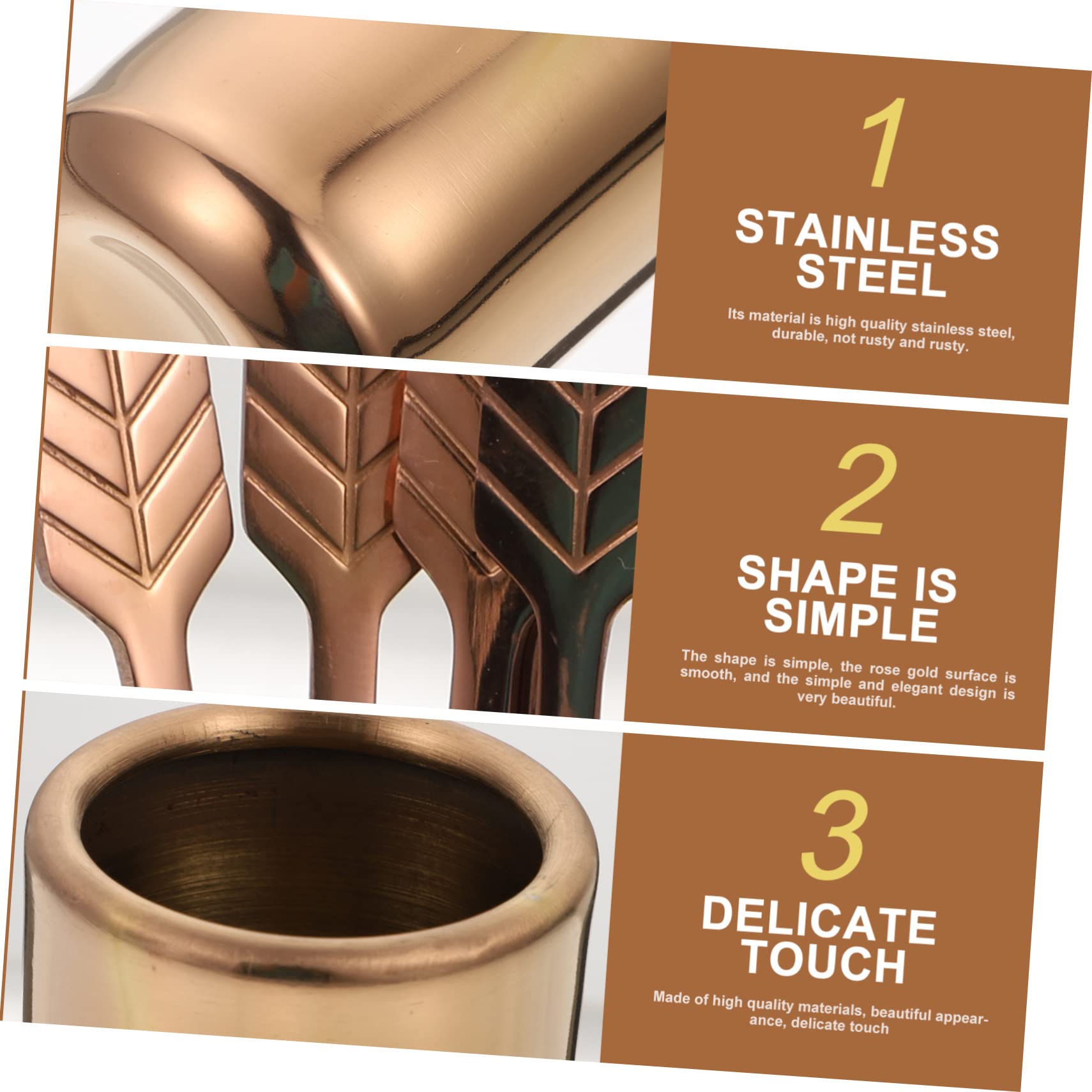 Unomor 5 Pcs Fruit Dessert Forks Stainless Steel Rust-proof Long Handle Stirring Rod for Appetizers Beverages