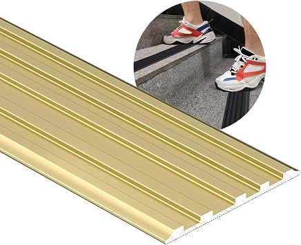 LIYI929GP Stair Nosing Edge Trim Strips, 90cm Stair Treads Aluminum Stair Covers, Stair Edge Protector Step Edge Trim Stair Edging Stair Nose, Easy to Install, Antiskid Protects Elderly KidsPets
