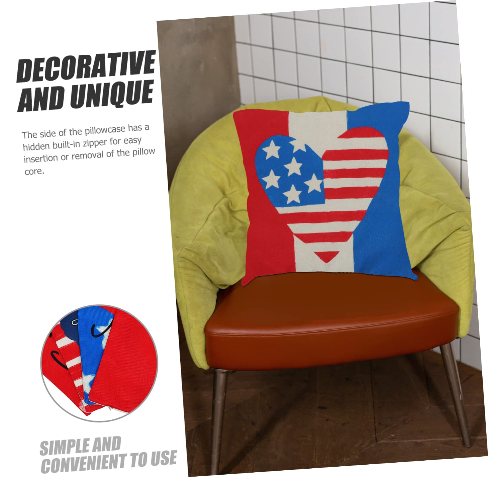 Alipis 4 Ensembles Taie d'oreiller pour Le Jour De L'Indépendance Superbe Taie d'oreiller De Housse De Coussin en Polaire Décoration pour Les Coussins 4 pièces * 4