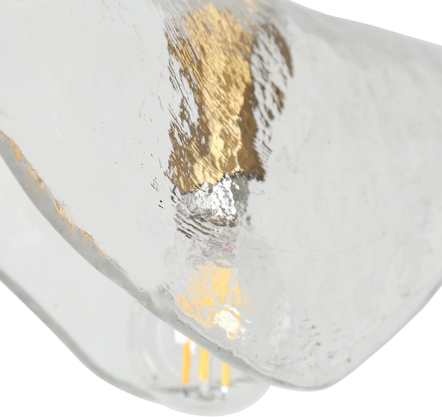 KSANA Gold Pendant Light, Modern Glass Pendant Lighting for Kitchen Island, Elegant Ceiling Light Fixture with Textured Glass Shade for Dining Room, Bedroom and Foyer