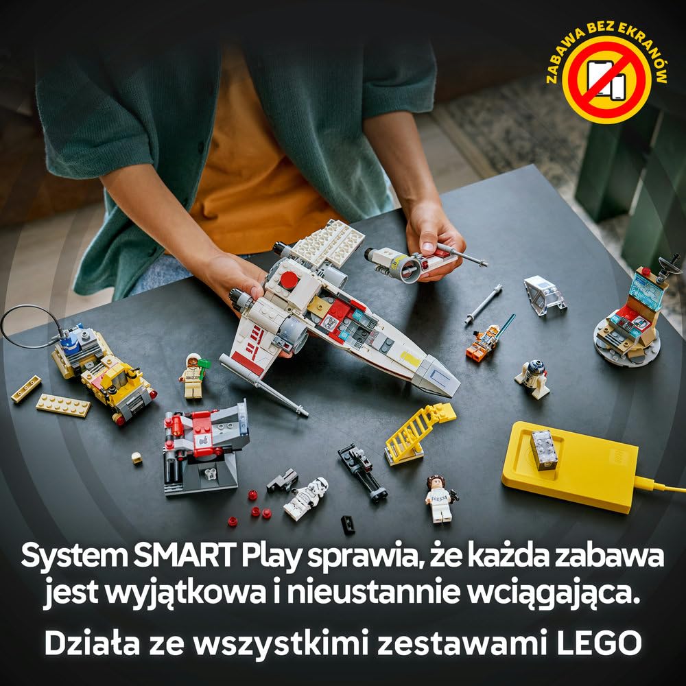 LEGO Star Wars SMART Play: X-Wing Czerwona Piątka Luke’a 75423 | Interaktywna zabawka dla dzieci 6+, seria SMART Play, prezent Star Wars, klocki dla chłopca i dziewczynki, 581 elementów