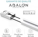 ABALON Rail à Rideaux Perfect Wave Motorisé, Moteur Wi-Fi Compatible avec Alexa, Google Home et l'application mobile Tuya Smart, Télécommande, Largeur jusqu'à 2 mètres, Blanc - 7