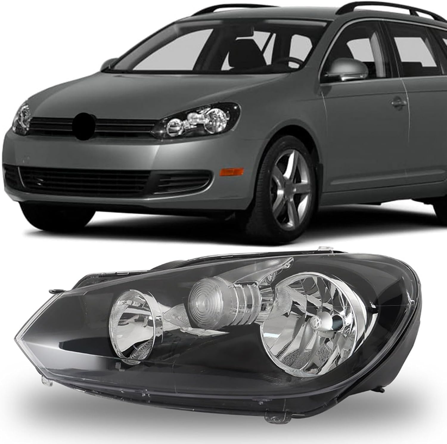 LABLT Headlights Assembly Replacement for Golf Jetta Sportwagen 2010-2014 Headlight lamp Left Driver Side