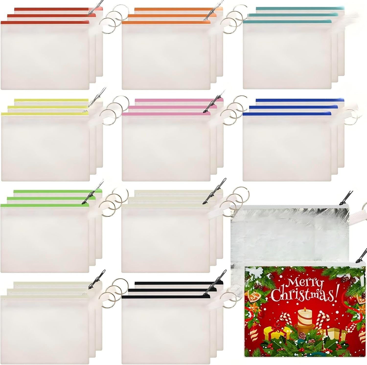 Frienda 30 Pieces Sublimation Blank Small Coin Canvas Makeup Bags Bulk Cosmetic DIY Craft Pouch with Zipper Coin Purse Pencil Pouch Travel Toiletry Organizer(Multi Color) - Image 8