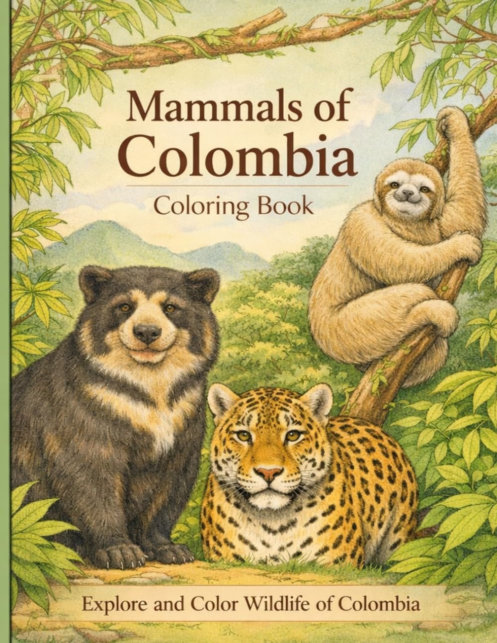 Mammals of Colombia Coloring Book: Discover the Amazing Wildlife of Colombia