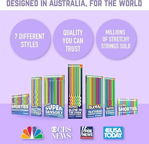 Vista 12 de BUNMO Cuerdas elásticas – Juguetes sensoriales para niños pequeños – Juguetes sensoriales estimulantes y adictivos para niños – Juguete antiestrés