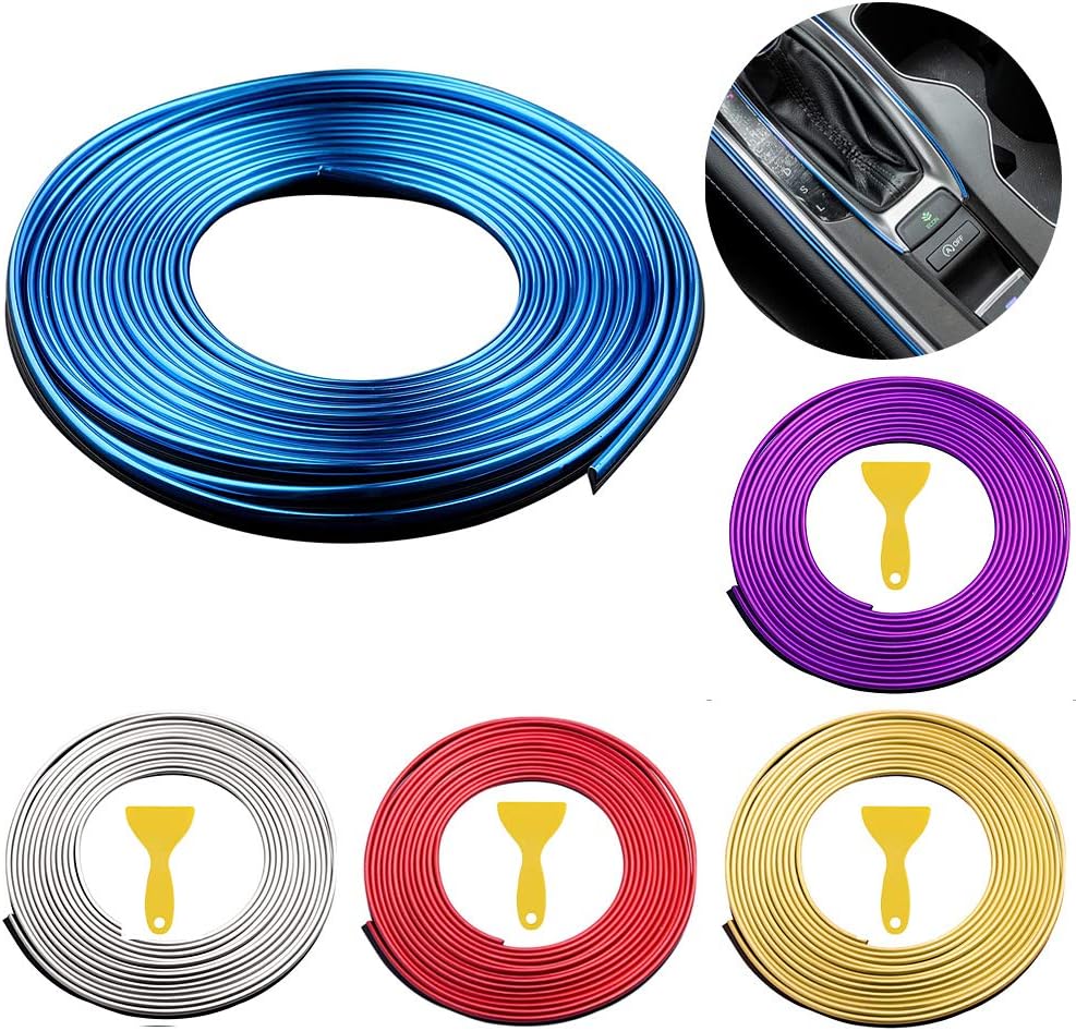 Car Interior Moulding Trim，5M Car filler trim strip line Car styling moulding strip Car interior moulding strips DIY Car styling interior，for All Cars (blue)