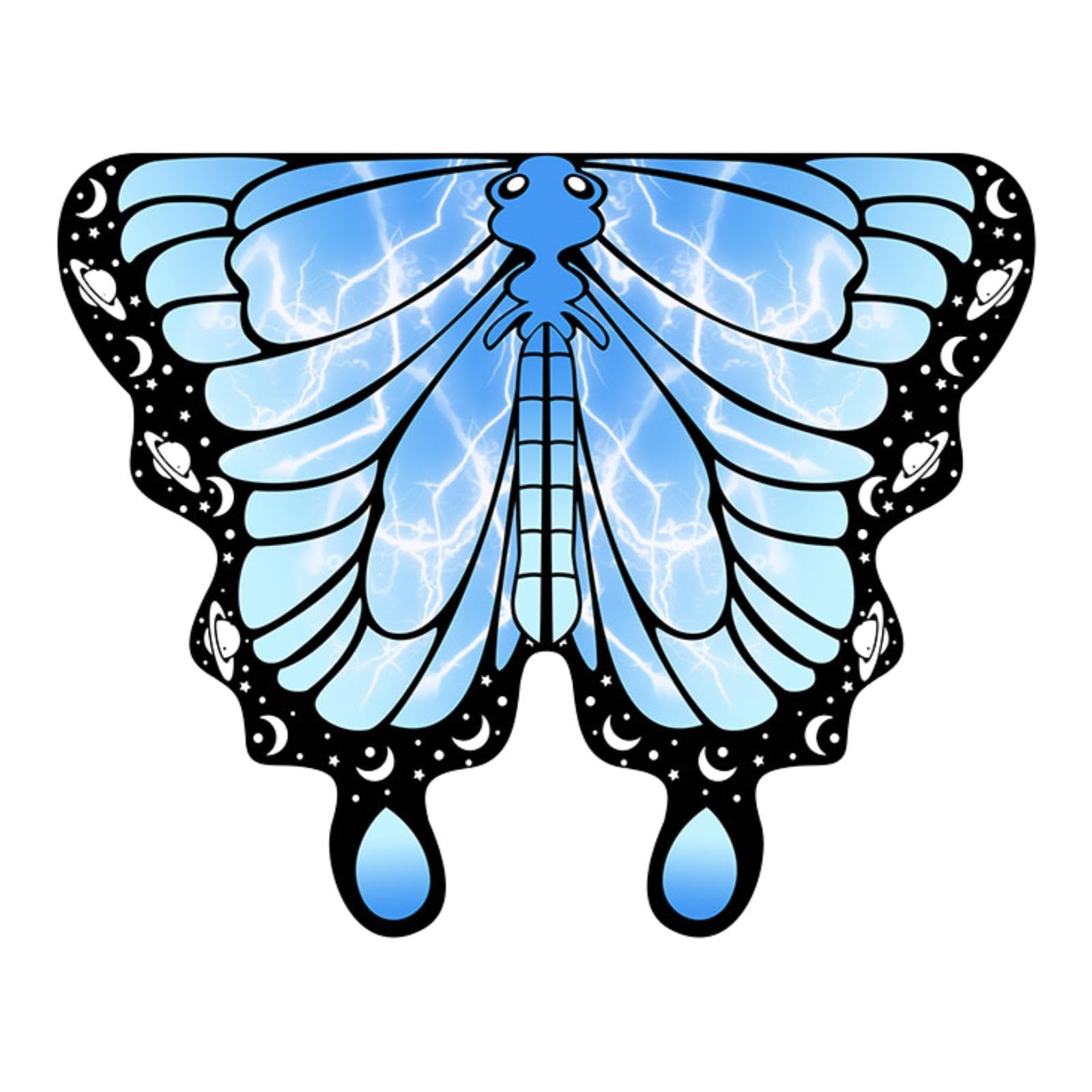 perfeclan Cape de, déguisement d'Halloween, ailes de, châle pour carnaval, jeu de rôle, défilé de mode, cosplay, fête, Bleu Clair