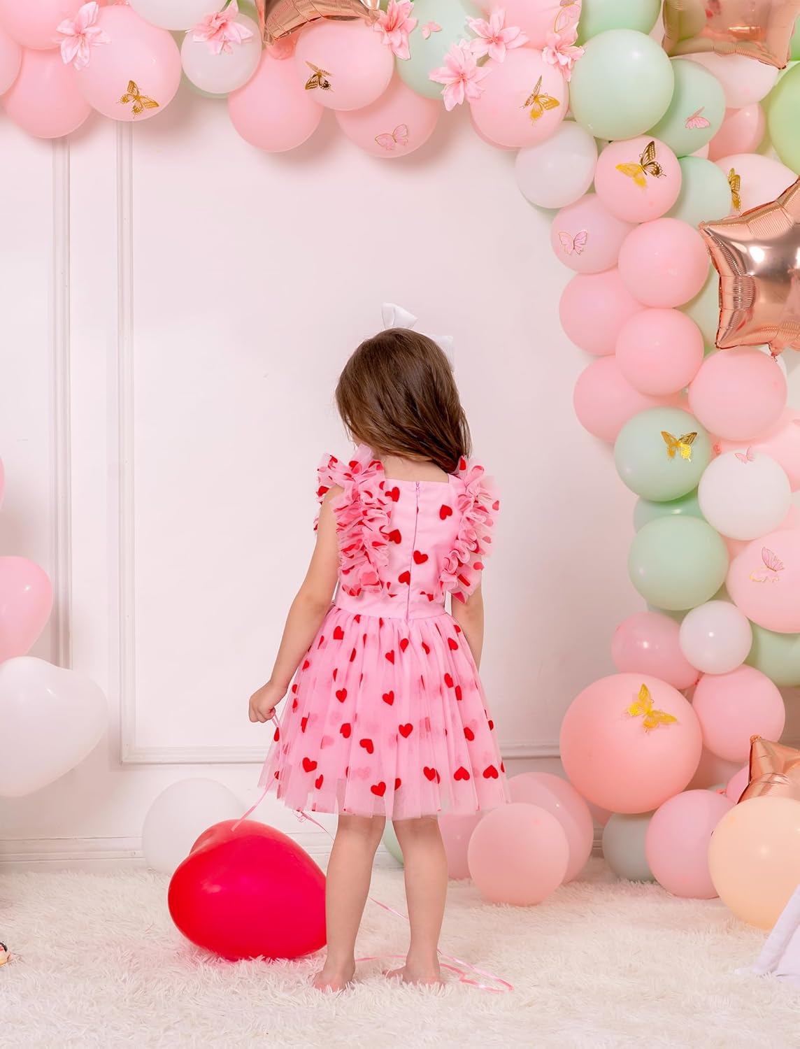 OBEEII Birthday Dress for Girls Toddler Sequin Dots Tulle Princess Party Dress Pageant Photoshoot Dress - Image 4