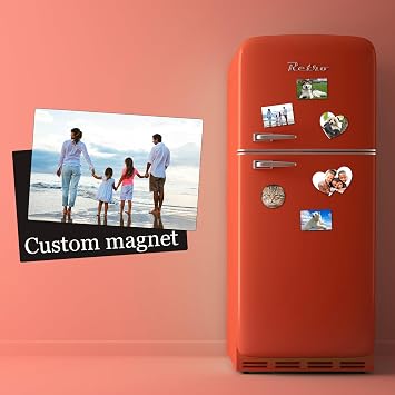 Custom Fridge Magnet Photo Logo Name Refrigerator Magnets for Kitchen, Office Whiteboard, Dishwasher, Locker, Dishwasher Home Decorative Rectangular 1pcs