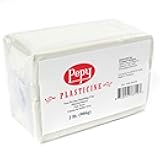 Pepy Reusable and Non-Drying Oil-Based Plasticine Modeling Clay, White, 2 Pounds, Sulfur-Free & Non-Toxic, Great for Kids, Beginners, and Artists, Perfect for Arts and Crafts Projects